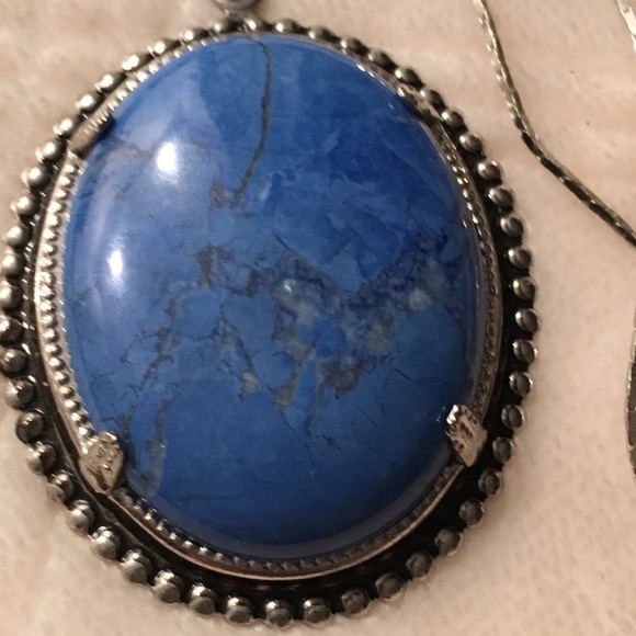 Large Blue Faux Stone Pendant - Picture 2 of 5